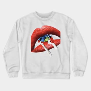 Red Lipstick Shopping Crewneck Sweatshirt